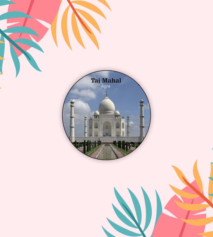 Agra Fridge Magnet Souvenir Gift for Tourist Kitchen Decoration Refrigerator Door Decor Sticker  Magnet for Refrigerator Whiteboard, Kitchen, and Office (Taj Mahal Fridge Magnet)